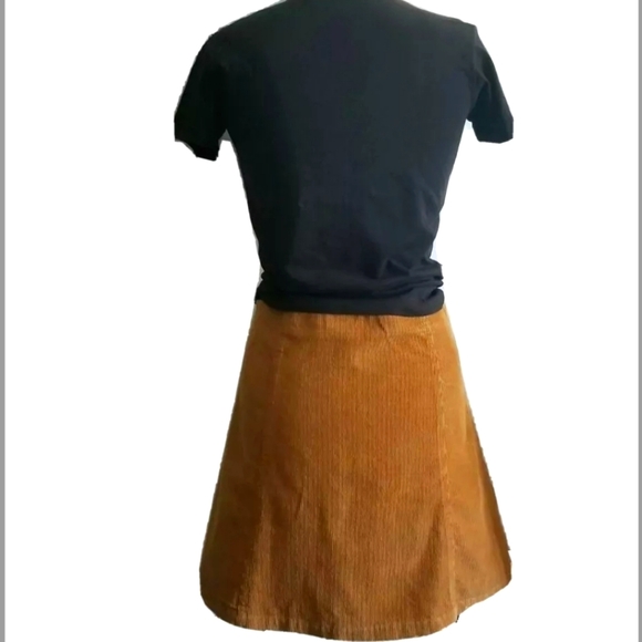 Vintage Mustard Gold Corduroy Short Skirt M/L - Picture 5 of 6